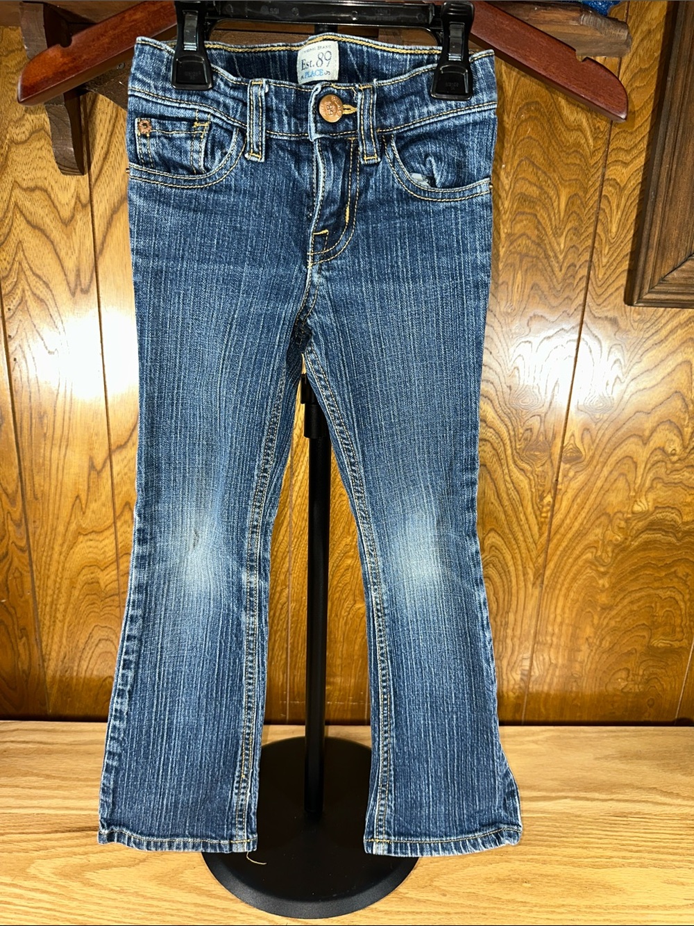 🎉Place Girls Blue Faded Bootcut Jeans girls 5. D404